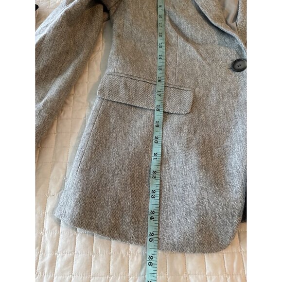 Loft Womens Gray Herringbone Blazer With Elbow Patches Size 6 - Picture 10 of 11